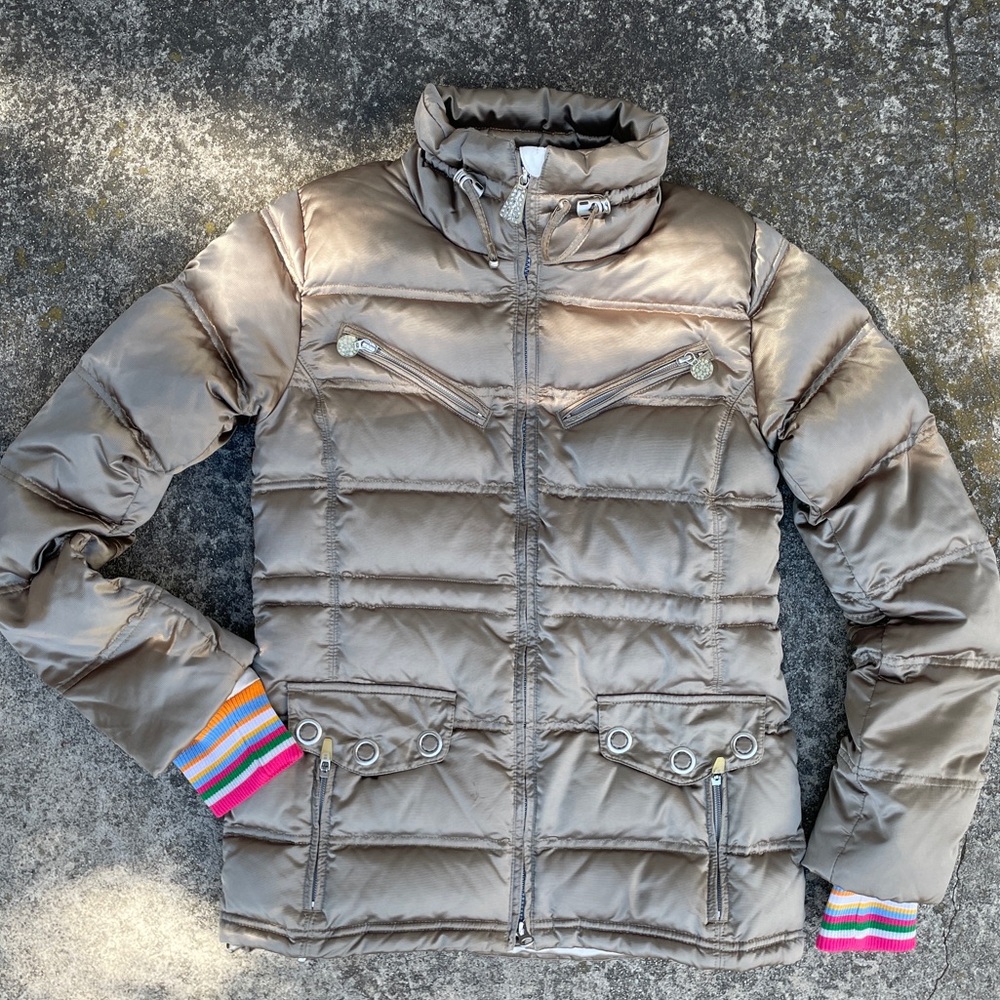 Obermeyer Women's Ski Snowboard Goose Down Jacket Coat, Sz 4 SM see measurements